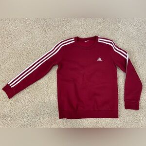 NWOT. Adidas women’s essentials 3 stripes fleece sweatshirt pullover